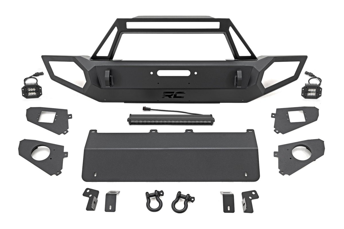 Jeep Wrangler Front Winch Bumper - Rough Country - Full Width Trail - '07-'10